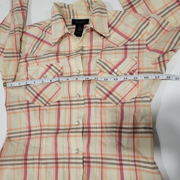The Limited Stretch Western Plaid Long Sleeves Shirt Size XS - Picture 8 of 13